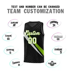 Black Diagonal Pinstripe Color Block Basketball Jersey 4