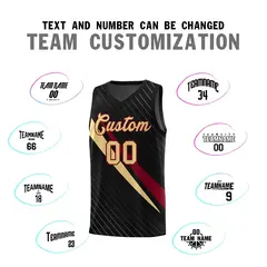 Black Diagonal Pinstripe Color Block Basketball Jersey 4