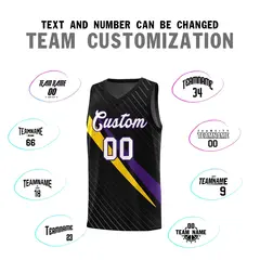 Black Diagonal Pinstripe Color Block Basketball Jersey 4