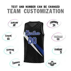 Black Diagonal Pinstripe Color Block Basketball Jersey 4