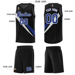 Black Diagonal Pinstripe Color Block Basketball Jersey 5