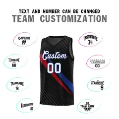 Black Diagonal Pinstripe Color Block Basketball Jersey 4