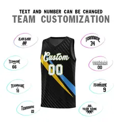 Black Diagonal Pinstripe Color Block Basketball Jersey 4