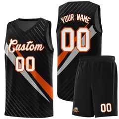 Black Diagonal Pinstripe Color Block Basketball Jersey