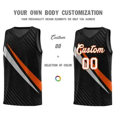 Black Diagonal Pinstripe Color Block Basketball Jersey 3