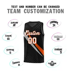 Black Diagonal Pinstripe Color Block Basketball Jersey 4