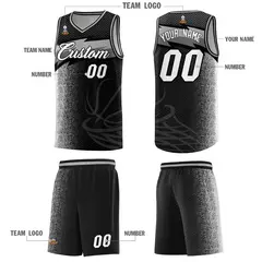 Black Dot Scatter Graffiti Pattern Basketball Jersey 2