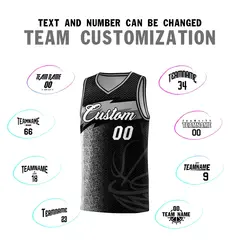 Black Dot Scatter Graffiti Pattern Basketball Jersey 3