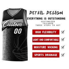 Black Dot Scatter Graffiti Pattern Basketball Jersey 4