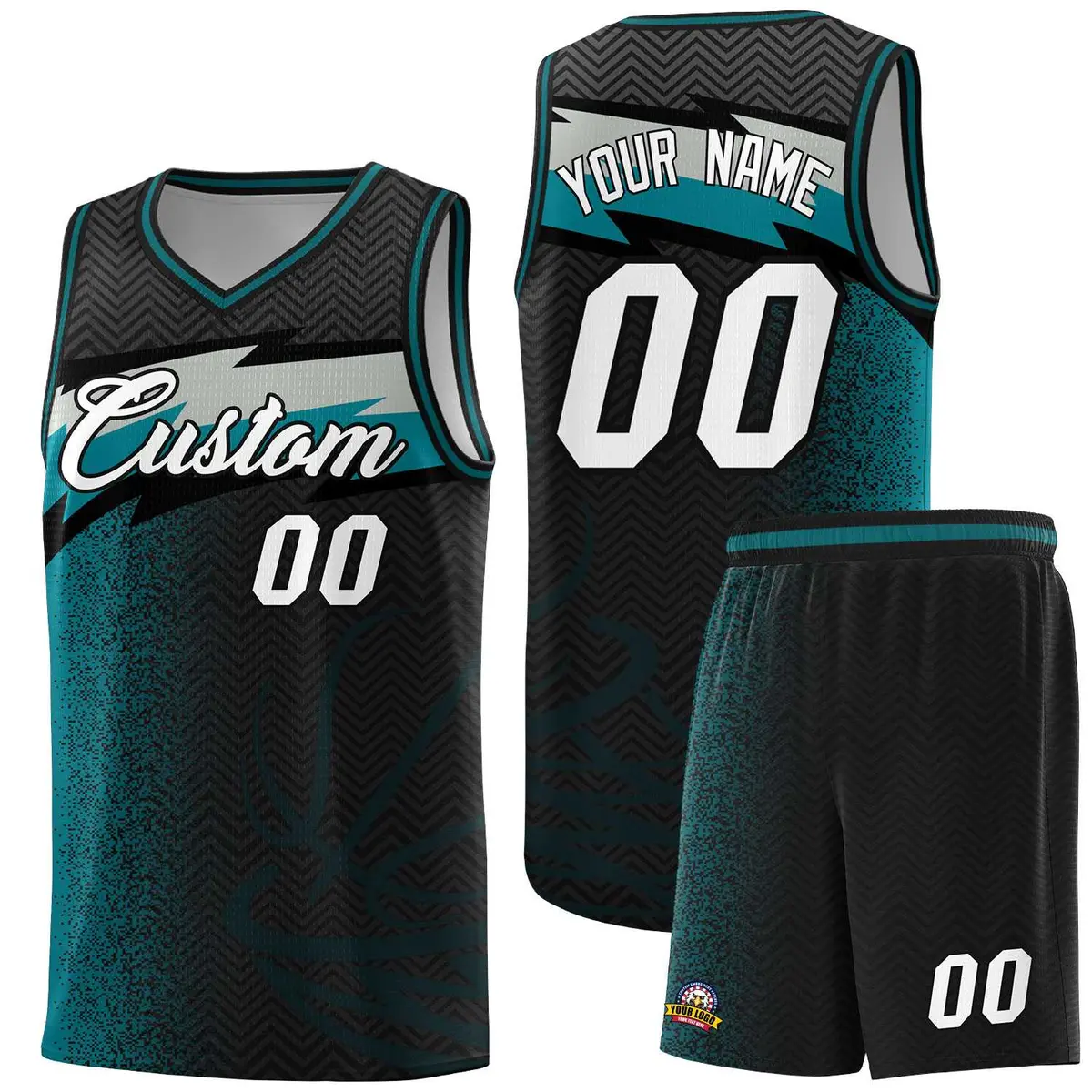 Black Dot Scatter Graffiti Pattern Basketball Jersey