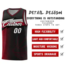 Black Dot Scatter Graffiti Pattern Basketball Jersey 4