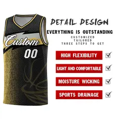 Black Dot Scatter Graffiti Pattern Basketball Jersey 4