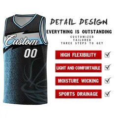 Black Dot Scatter Graffiti Pattern Basketball Jersey 4