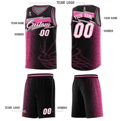 Black Dot Scatter Graffiti Pattern Basketball Jersey 2