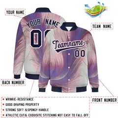 Black Feather Fluid Pattern Varsity Letterman Jacket 2