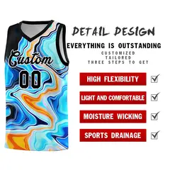 Black Fluid Painting Pattern Basketball Jersey 2