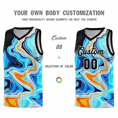 Black Fluid Painting Pattern Basketball Jersey 3