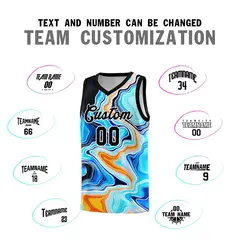 Black Fluid Painting Pattern Basketball Jersey 4