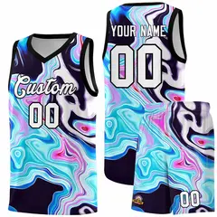 Black Fluid Painting Pattern Basketball Jersey