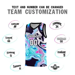 Black Fluid Painting Pattern Basketball Jersey 5