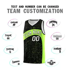 Black Fluorescent Green Dot Graffiti Irregular Pattern Basketball Jersey 4