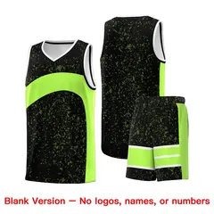 Black Fluorescent Green Dot Graffiti Irregular Pattern Basketball Jersey 7