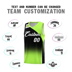 Black Fluorescent Green Gradient Basketball Jersey 4