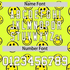 Black Fluorescent Green Graffiti Gradient Smile Baseball Jersey 4