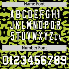 Black Fluorescent Green Leopard Print Baseball Jersey 4