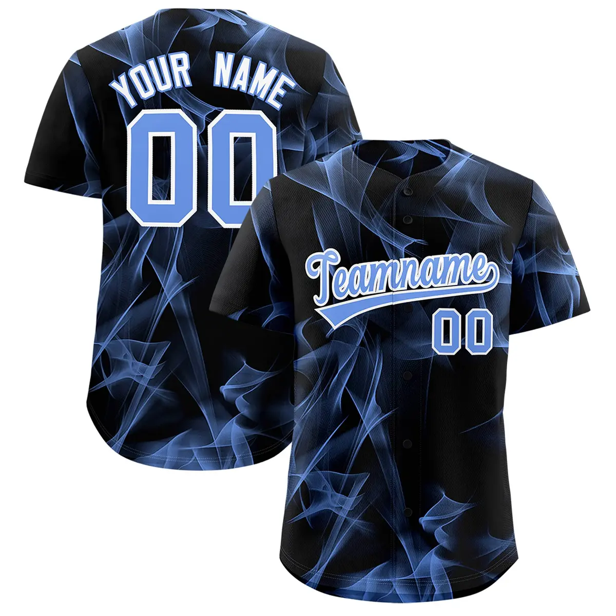 Black Fumes Graffiti Pattern Baseball Jersey