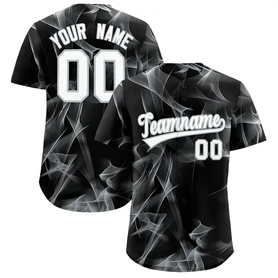 Black Fumes Graffiti Pattern Baseball Jersey