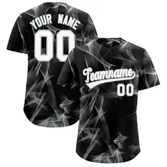 Black Fumes Graffiti Pattern Baseball Jersey 1