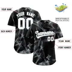 Black Fumes Graffiti Pattern Baseball Jersey 2