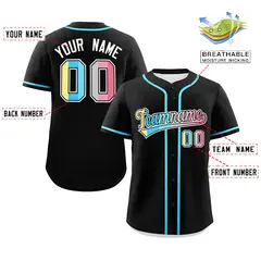 Black Genderflux Pride Month Baseball Jersey 2
