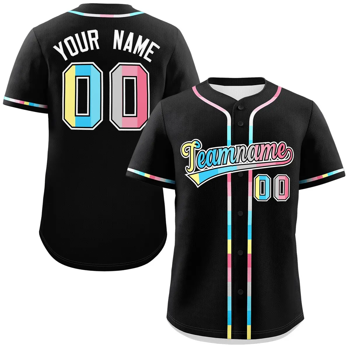 Black Genderflux Pride Month Baseball Jersey