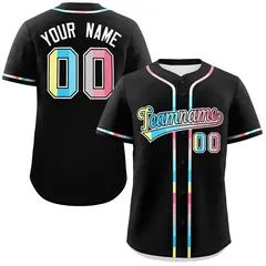 Black Genderflux Pride Month Baseball Jersey 1