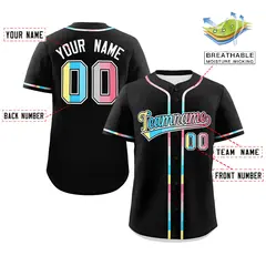Black Genderflux Pride Month Baseball Jersey 2