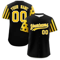 Black Gold American Flag Raglan Baseball Jersey 1
