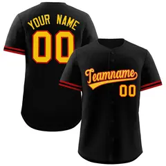 Black Gold Authentic Full-Button Baseball Jersey