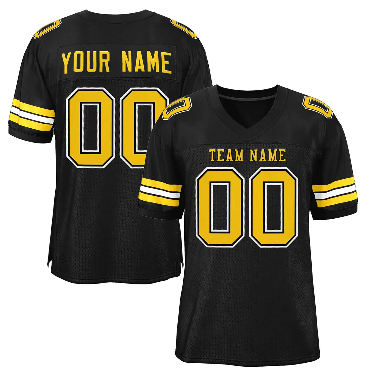 Black Gold-Black Classic Style Authentic Football Jersey