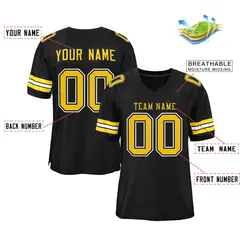 Black Gold-Black Classic Style Authentic Football Jersey 2