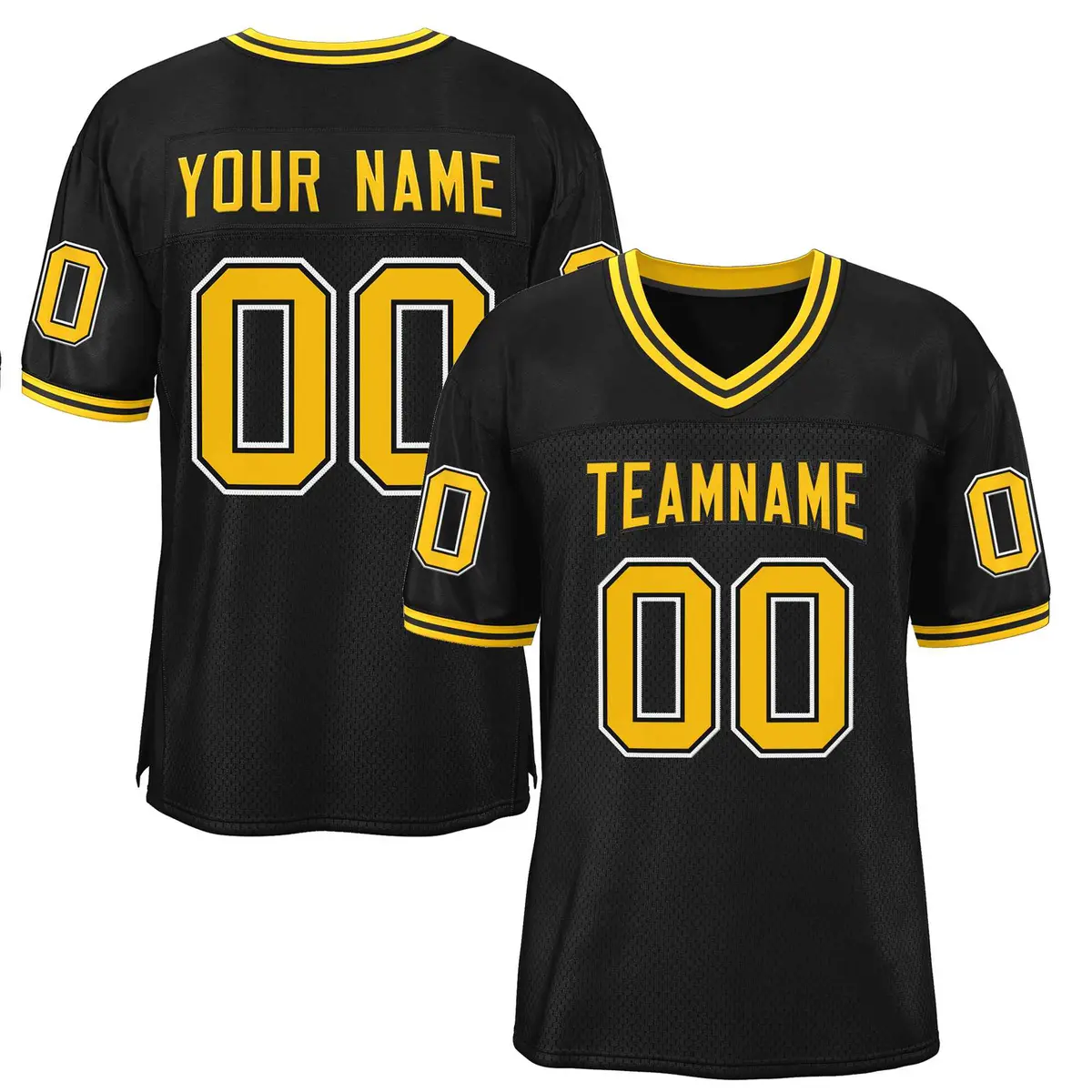 Black Gold-Black Classic Style Authentic Football Jersey