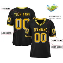 Black Gold-Black Classic Style Authentic Football Jersey 2