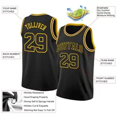 Black Gold Classic Authentic Basketball Jersey 2