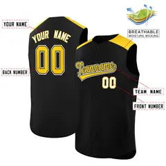 Black Gold Classic Authentic Sleeveless Baseball Jersey 2