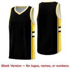 Black Gold Classic Color Block Uniform Basketball Jersey 6