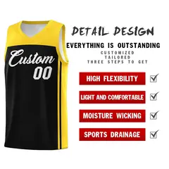 Black Gold Classic Sports Uniform Basketball Jersey 2