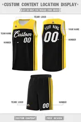 Black Gold Classic Sports Uniform Basketball Jersey 5