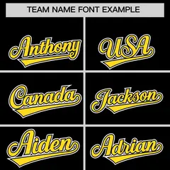 Black Gold Edge Color Block Authentic Baseball Jersey 3