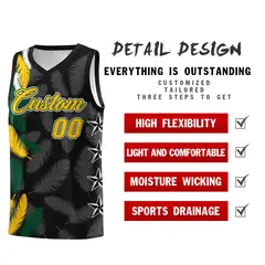 Black Gold Feather Series Graffiti Pattern Basketball Jersey 2
